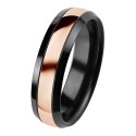 BLACK DUETTO /ROSEGOLD RING, 6mm.