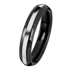 BLACK DUETTO /WHITEGOLD RING, 4.5mm.