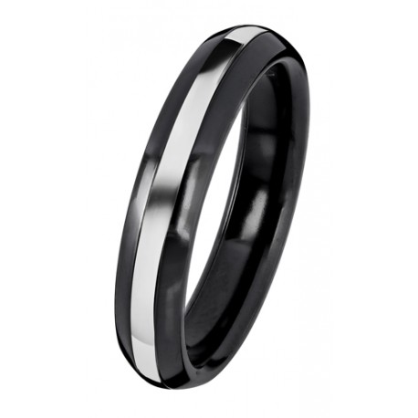 BLACK DUETTO /WHITEGOLD RING, 4.5mm.