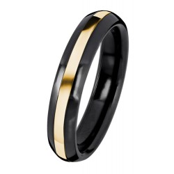 BLACK DUETTO /YELLOWGOLD RING, 4.5mm