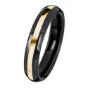 BLACK DUETTO /YELLOWGOLD RING, 4.5mm