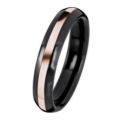 BLACK DUETTO / ROSEGOLD RING, 4.5mm.