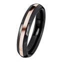 BLACK DUETTO / ROSEGOLD RING, 4.5mm.