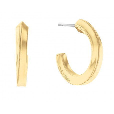 CALVIN KLEIN TWISTED RING EARRINGS ( Gold )