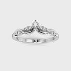 Festive 14k Valkokulta Lilja timanttisormus 0,12 ct