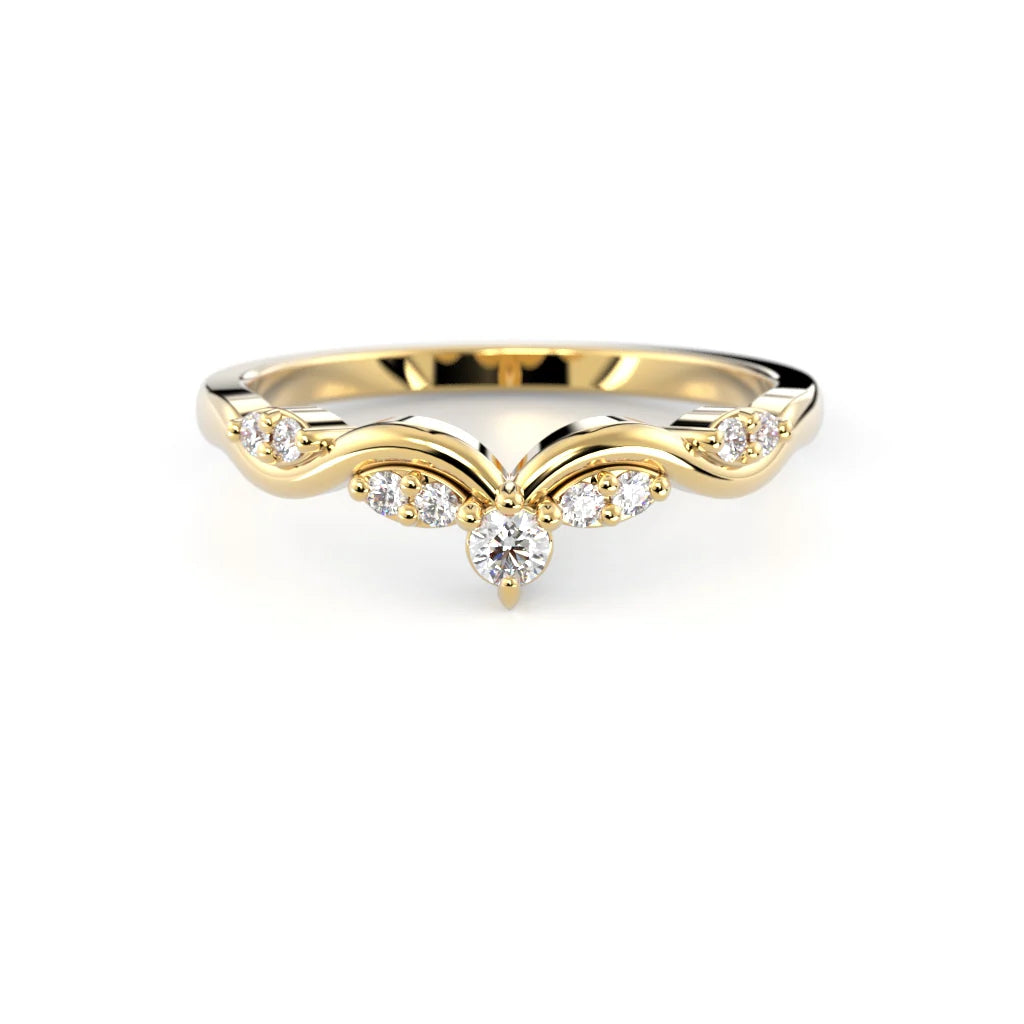 Festive 14k Keltakulta Lilja timanttisormus 0,12 ct