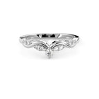 Festive 14k Valkokulta Lilja timanttisormus 0,12 ct