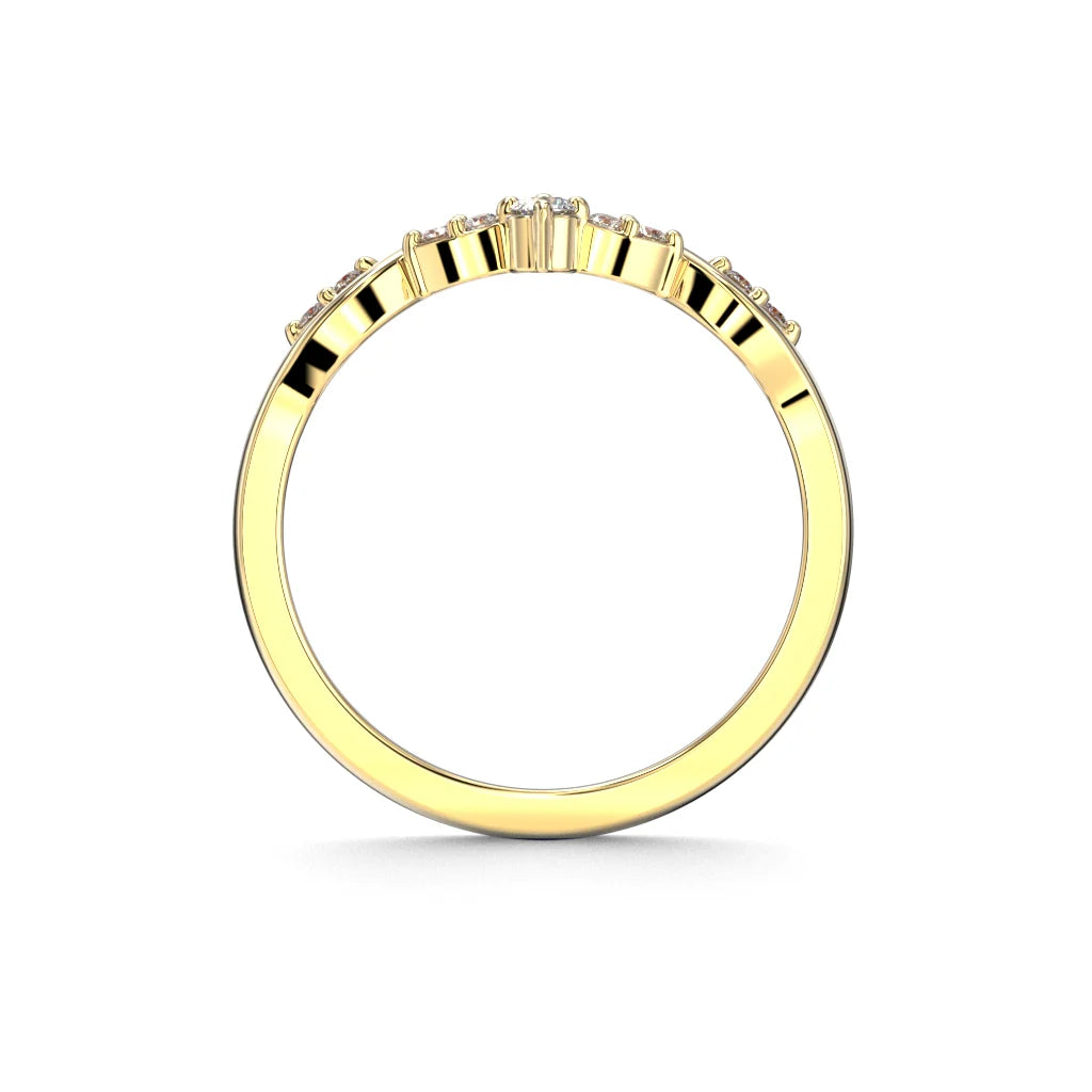 Festive 14k Keltakulta Lilja timanttisormus 0,12 ct