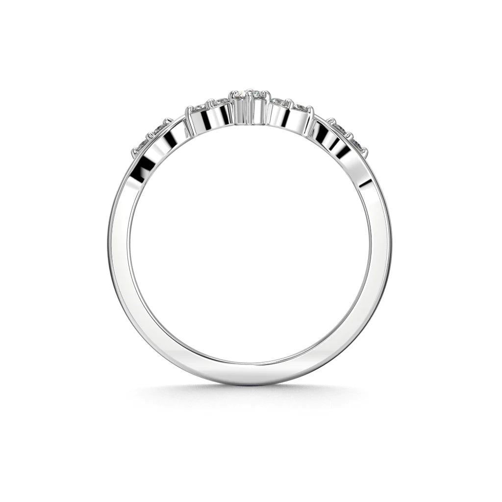 Festive 14k Valkokulta Lilja timanttisormus 0,12 ct