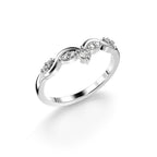 Festive 14k Valkokulta Lilja timanttisormus 0,12 ct