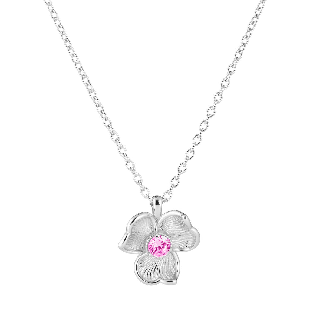 Enchanting Anna pendant with pink stone, silver