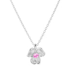 Enchanting Anna pendant with pink stone, silver