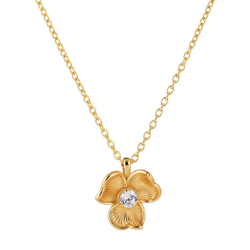 Lumoava Anna pendant with a clear stone, gold-plated silver