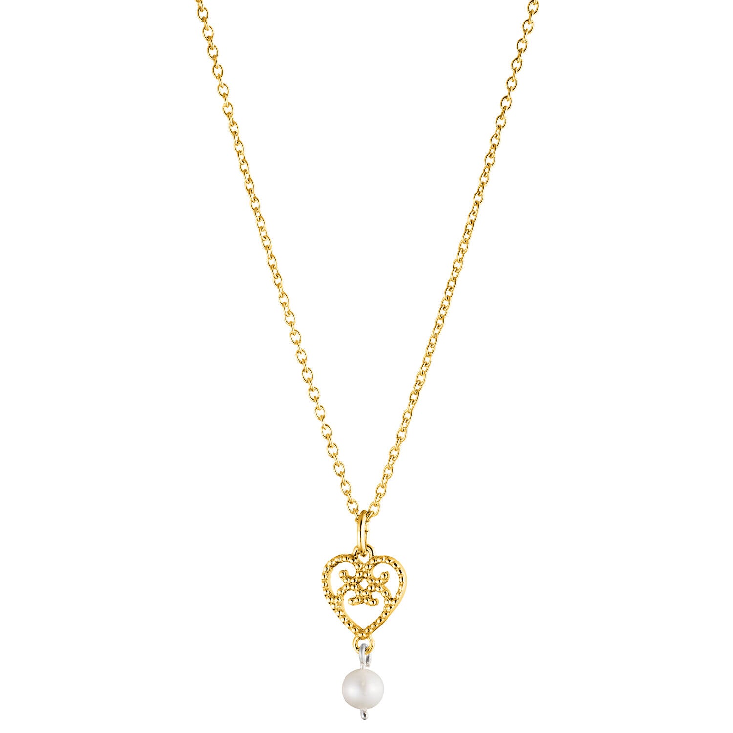 Enchanting Pearl pendant with Akoya pearl, yellow gold-plated silver