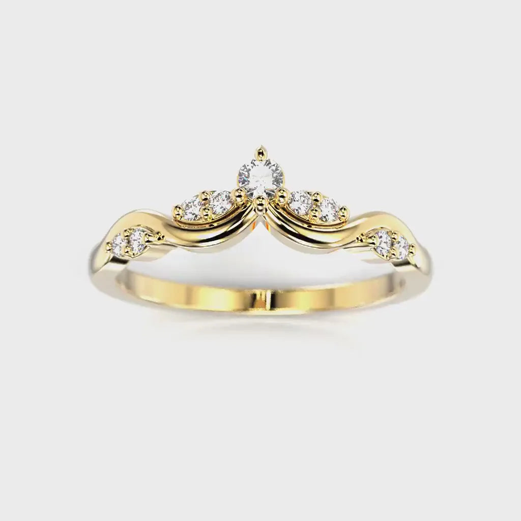 Festive 14k Keltakulta Lilja timanttisormus 0,12 ct